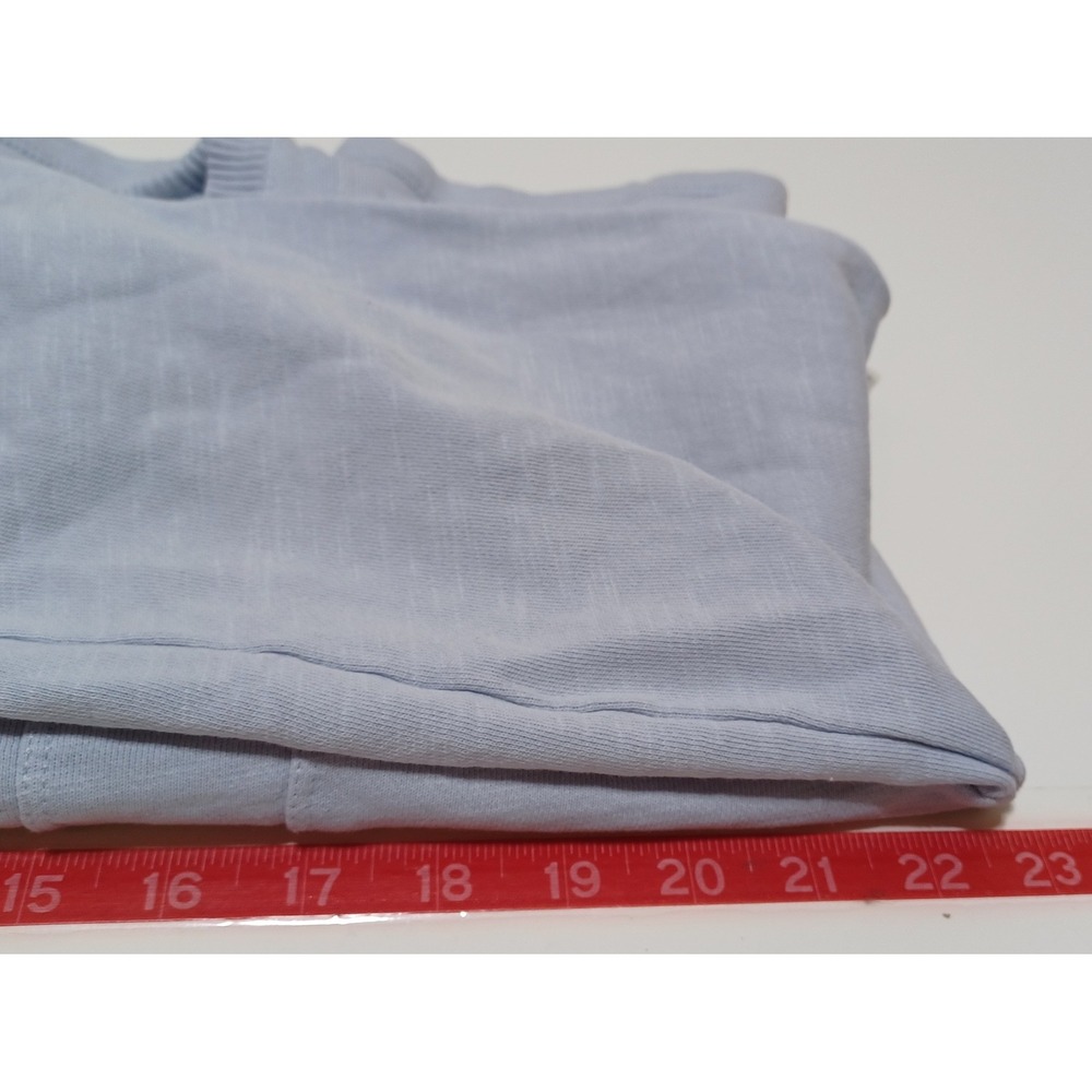 Anthro Pilcro Box Pleated Crop Sweatshirt Womens M Blue Cotton Coastal Lounge - Picture 8 of 10